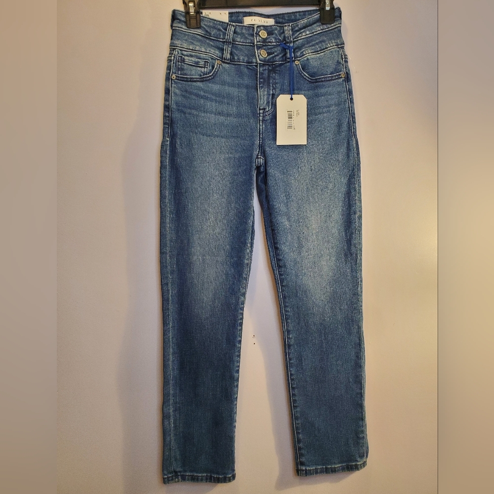 Eunina Leah High Rise Straight Crop Jeans